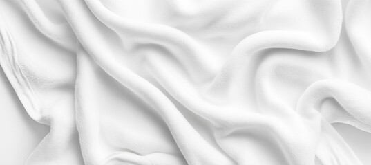 Obraz premium White Towel Texture Close-up, Soft Fabric Background