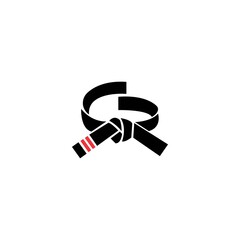 belt rank in judo vector logo design
