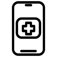 Smartphone emergency - clean and modern pharmacy and medicine icon