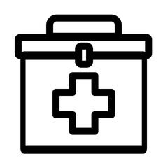 First aid kit - clean and modern pharmacy and medicine icon