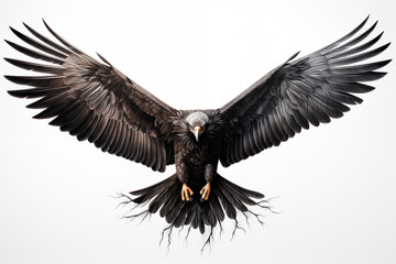 Obraz premium Black eagle tattoo on white background. Eagle tattoo. Bird tattoo. Tattoo ideas. For tattoo artists. Tattoo parlor. Love tattoo. Black ink. My tattoo. 