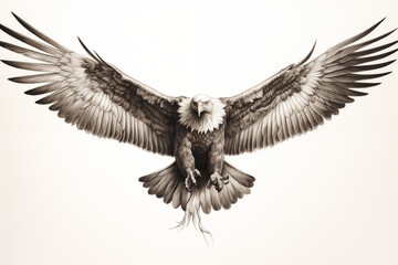 Naklejka premium Black eagle tattoo on white background. Eagle tattoo. Bird tattoo. Tattoo ideas. For tattoo artists. Tattoo parlor. Love tattoo. Black ink. My tattoo. 