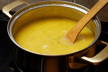 Cooking pumpkin soup