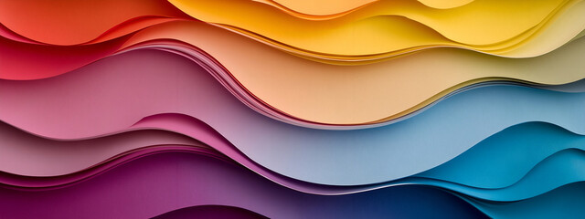 Obraz premium Colorful rainbow colors colored texture with overlapping paper layers - Abstract background