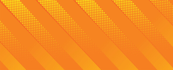 orange and yellow diagonal geometric shape with halftone. Modern fiber textured vector illustration