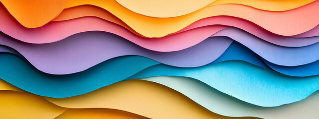 Obraz premium Colorful rainbow colors colored texture with overlapping paper layers - Abstract background