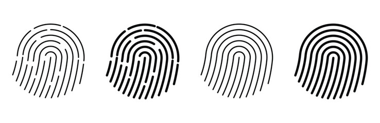 fingerprint icon vector sign symbol illustration set of thumbprint finger thumb print biometric logo icon identity design 