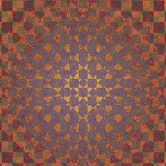 vintage symmetry  geometric pattern .  colorful with classic colors . 