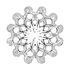 Intricate Mandala Pattern Design Symmetrical Line Art for Decoration Coloring