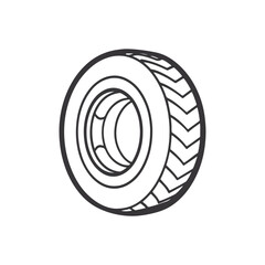 Car tire concept. Wireframe style. Car Wheel Wire Model. Tire vector sketch illustration. Auto wheel line icons. Hand drawn isolated on background.