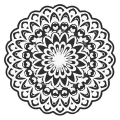 Intricate Mandala Pattern Design Symmetrical Line Art for Decoration Coloring