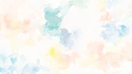 Abstract watercolor background. sun and cloud background with a pastel colored. Hand drawn abstract soft pastel watercolor background. Smooth color watercolour painting soft textured on wet white pape