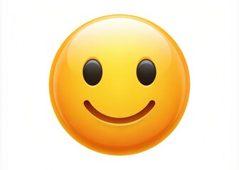 Fototapeta premium A Simple And Gentle Smile Emoji, Portraying Subtle Happiness
