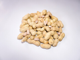 Peanut or groundnut whole isolated on white background