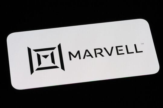 Shanghai,China-Oct.20th 2024:Marvell Technology company brand logo on phone screen