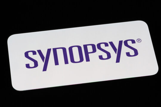 Shanghai,China-Oct.20th 2024: Synopsys company brand logo on phone screen