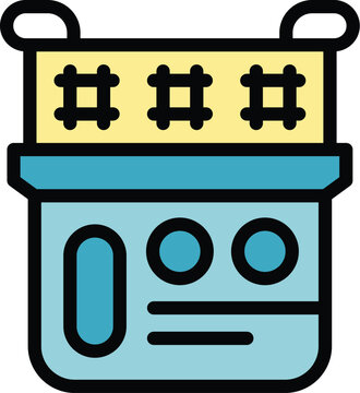 recommend clip art: Water meter icon, outline style with color fill, suitable for any web and printing use