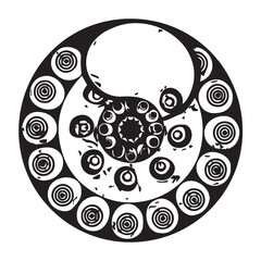 Intricate Mandala Pattern Design Symmetrical Line Art for Decoration Coloring