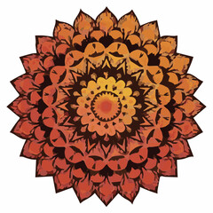 Intricate Mandala Pattern Design Symmetrical Line Art for Decoration Coloring