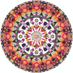 Intricate Mandala Pattern Design Symmetrical Line Art for Decoration Coloring