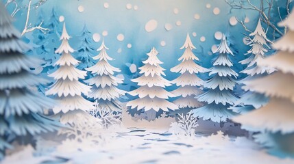 Obraz premium This design uses layers of cut paper to create a background for cards. It's perfect for Christmas and New Year celebrations.