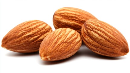 Three almonds are shown against a white background. You can easily cut them out and use them in your designs.