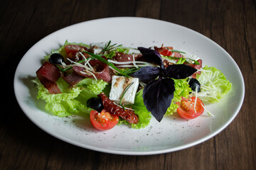 salad with cheese and olives
