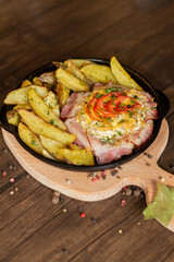 grilled pork with vegetables