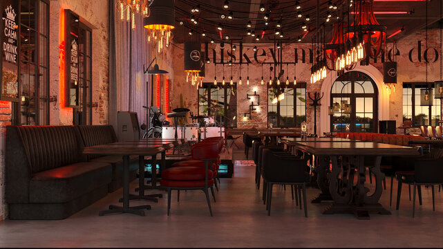 Interior of bar