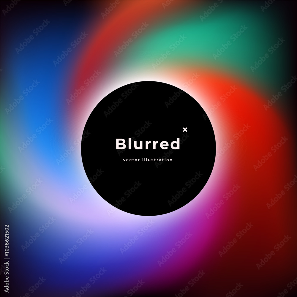 Wall mural abstract circle shapes with gradient isolated on black background. vector set. fluid vivid gradients
