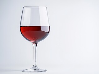Glass of Red Wine on White Background Minimalist Food Photography