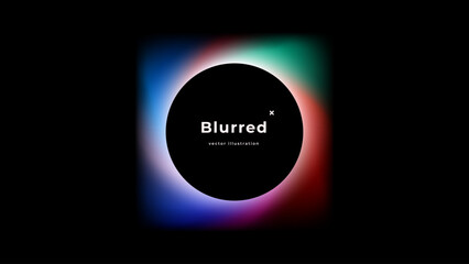 Abstract circle shapes with gradient isolated on black background. Vector set. Fluid vivid gradients for banners. Modern trendy design. Liquid shape. Colorful bright neon template. Dynamic soft color.