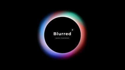 Abstract circle shapes with gradient isolated on black background. Vector set. Fluid vivid gradients for banners. Modern trendy design. Liquid shape. Colorful bright neon template. Dynamic soft color.