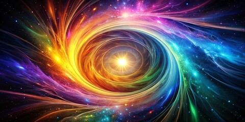 Celestial Tapestry of Swirling Color and Cosmic Light, Unveiling the Center of Creation