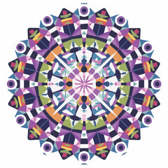 Intricate Mandala Pattern Design Symmetrical Line Art for Decoration Coloring