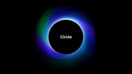 Abstract circle shapes with gradient isolated on black background. Vector set. Fluid vivid gradients for banners. Modern trendy design. Liquid shape. Colorful bright neon template. Dynamic soft color.