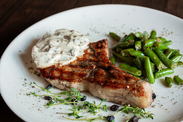 grilled pork steak