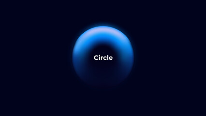 Abstract circle shapes with gradient isolated on black background. Vector set. Fluid vivid gradients for banners. Modern trendy design. Liquid shape. Colorful bright neon template. Dynamic soft color.