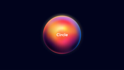 Abstract circle shapes with gradient isolated on black background. Vector set. Fluid vivid gradients for banners. Modern trendy design. Liquid shape. Colorful bright neon template. Dynamic soft color.