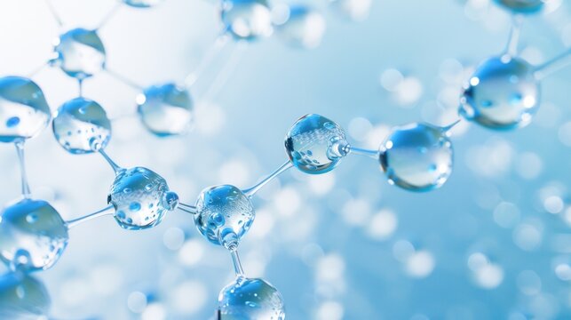 Abstract Molecular Structure, Water Droplets, Science and Technology