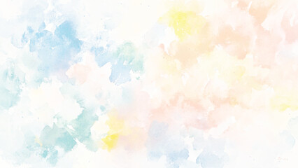 Natural shiny and soft light watercolor blurry cloudy blue sky wallpaper texture. Pastel watercolor background for creative design projects. Watercolor painted background.