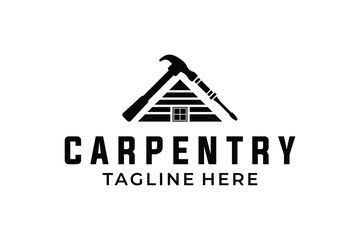 Home building logo design. Carpentry services vector design..eps