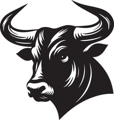 Head of bull silhouette vector design