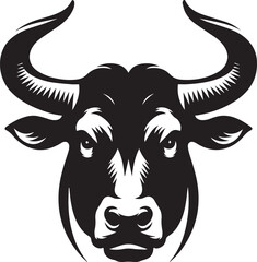 Naklejka premium Head of bull silhouette vector design