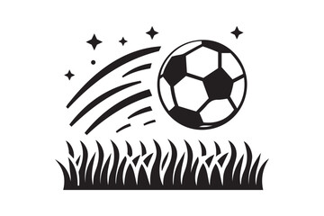 Football In Grass Icon Vector Illustration