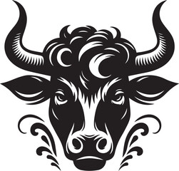 Head of bull silhouette vector design