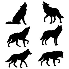 Silhouette of a wolf vector illustration