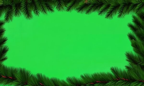 christmas tree frame, green screen
