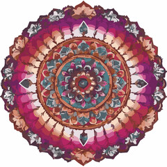 Intricate Mandala Pattern Design Symmetrical Line Art for Decoration Coloring