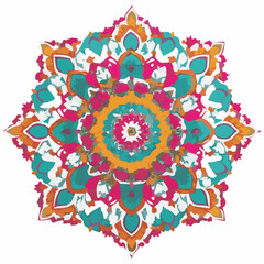 Intricate Mandala Pattern Design Symmetrical Line Art for Decoration Coloring